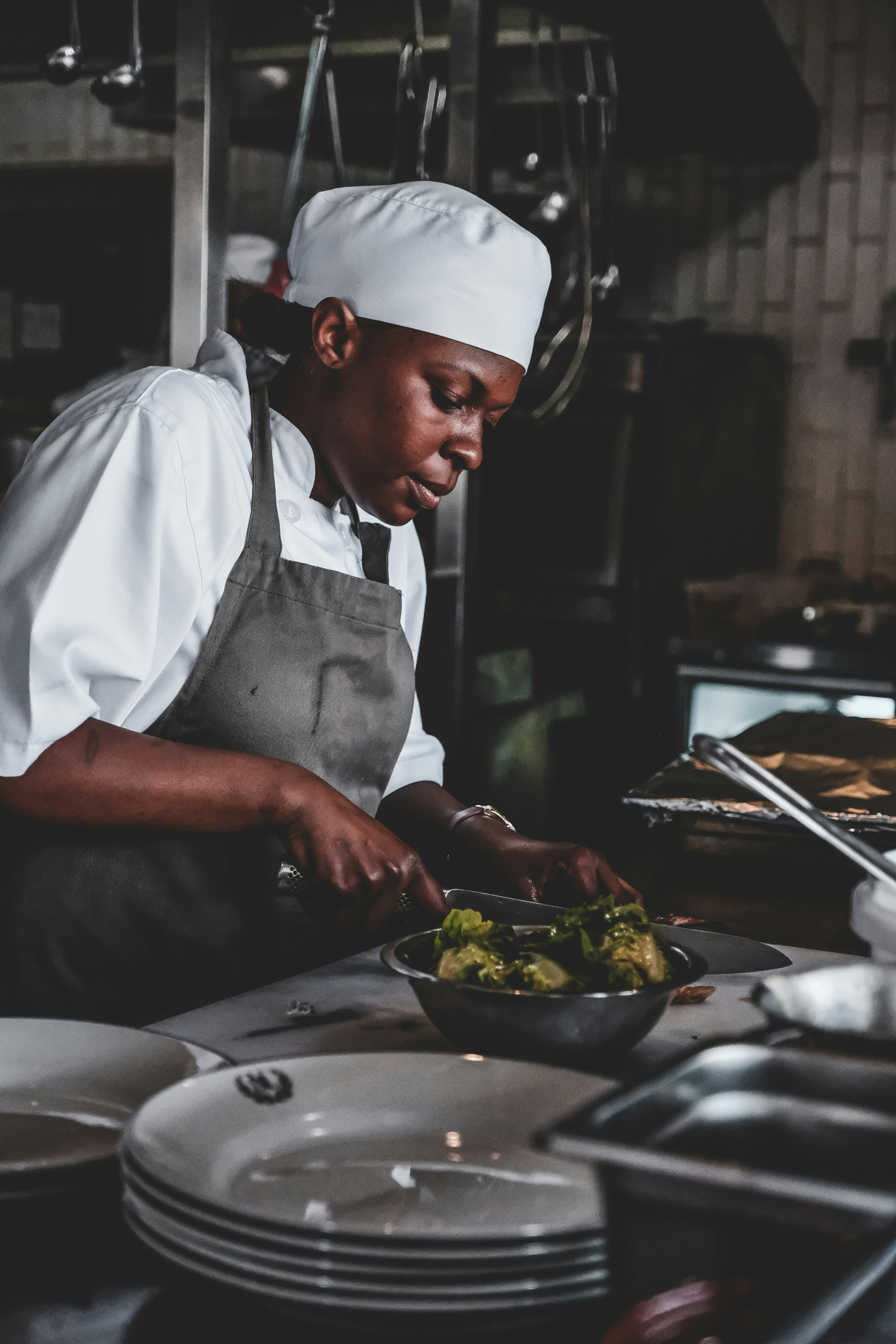Chef cooking dish